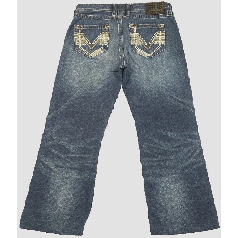 Affliction Jeans Men's Blue Premium Cooper Distressed Denim  Size 33x26